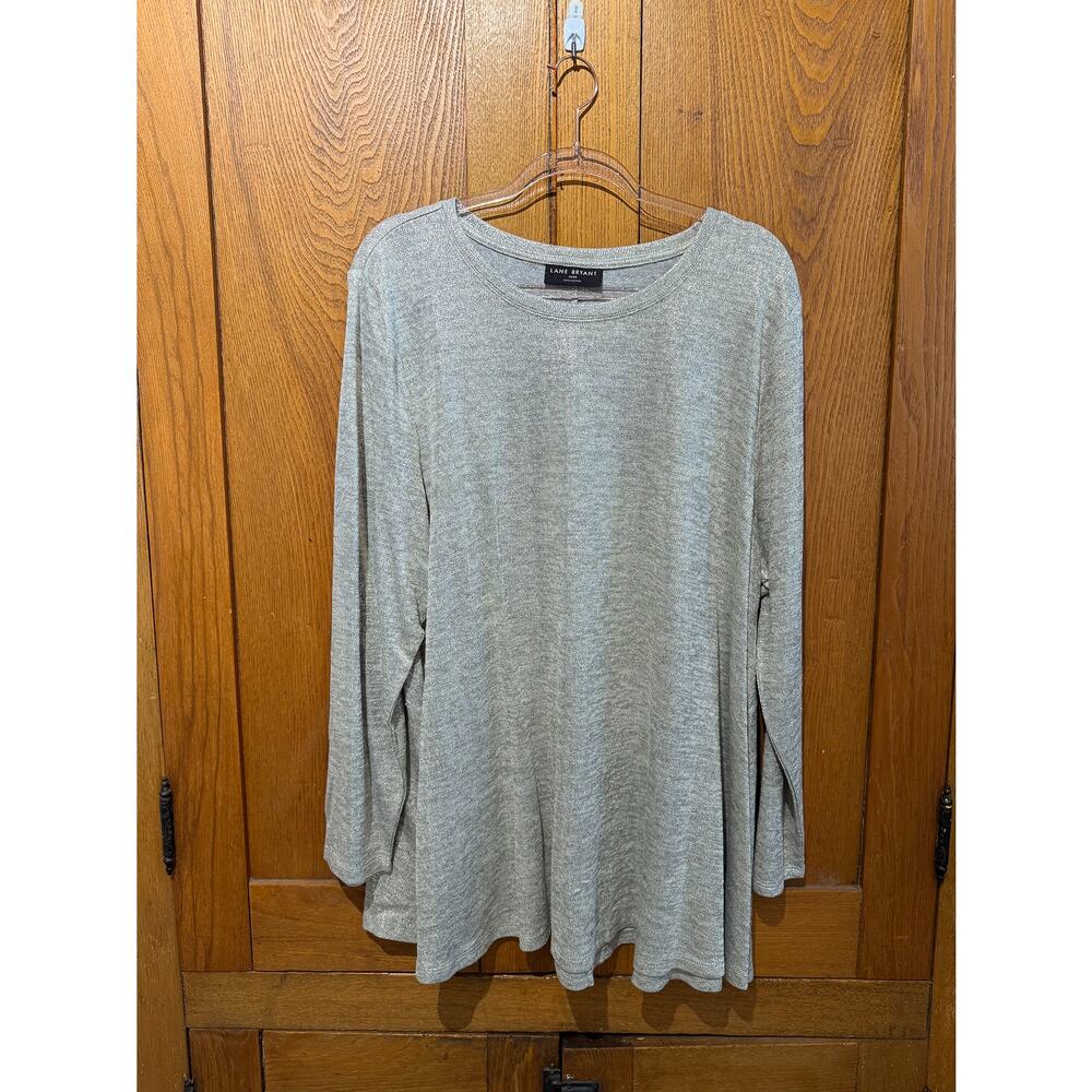 Lane Bryant Shimmer Lightweight Sweater — Silver, Size 22/24